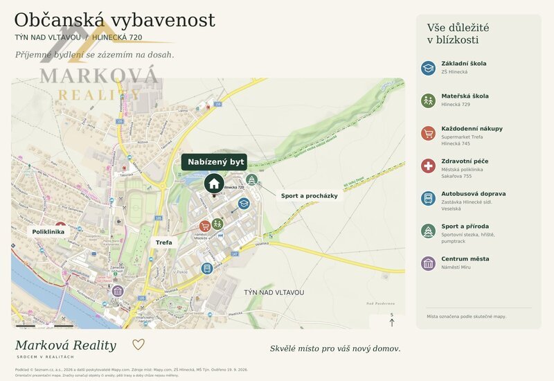 Prodej, družstevní byt 1+kk se sklepní kójí, Týn nad Vltavou, Hlinecká