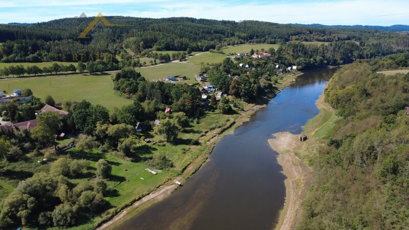Prodej, stavební pozemek 669 m² s mobilheimem 3kk, Albrechtice nad Vltavou, Újezd