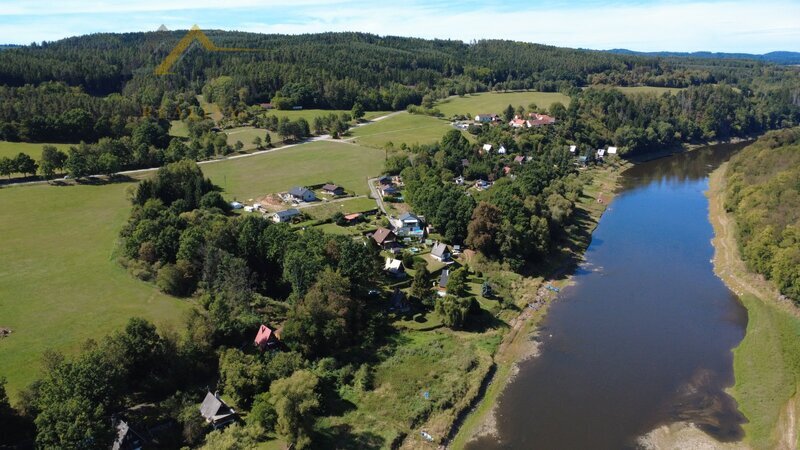 Prodej, stavební pozemek 669 m² s mobilheimem 3kk, Albrechtice nad Vltavou, Újezd