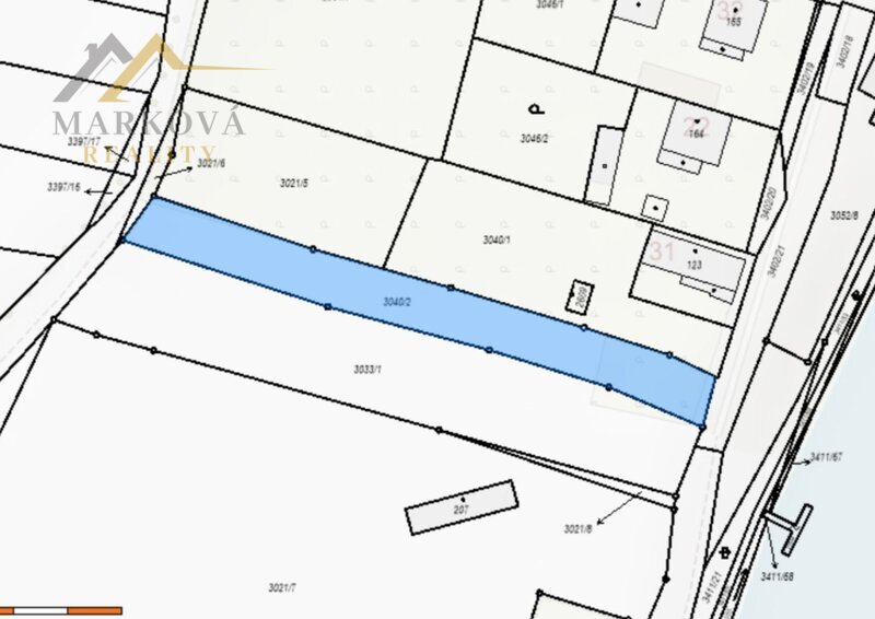 Prodej, stavební pozemek, Hněvkovice na levém břehu Vltavy, 1039 m²