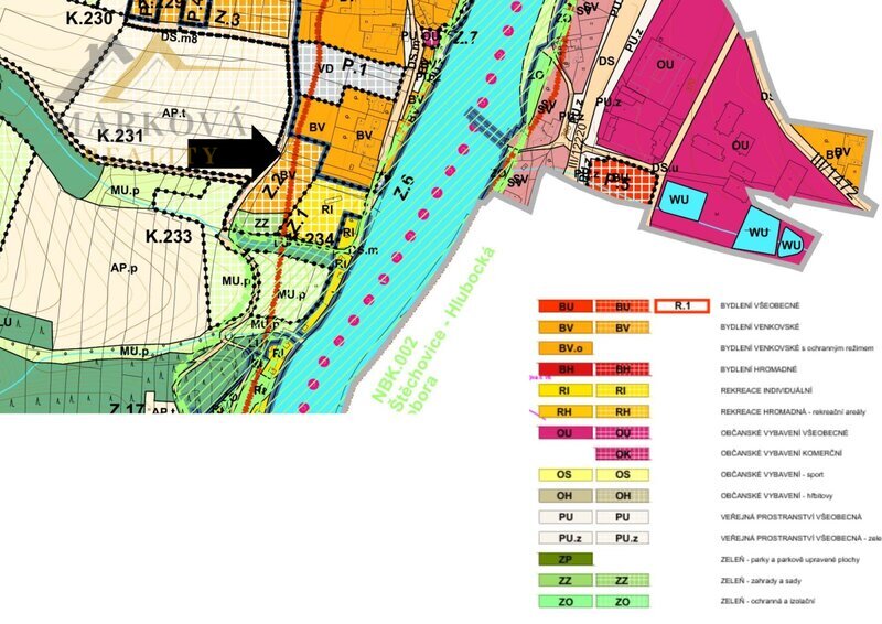 Prodej, stavební pozemek, Hněvkovice na levém břehu Vltavy, 1039 m²