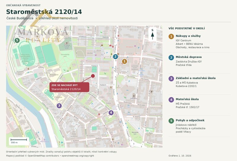 Prodej 1kk, 20 m2, České Budějovice, ul Staroměstská