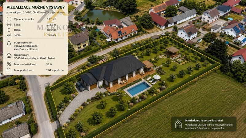 Prodej, stavební pozemek, 3 211 m², Chrášťany